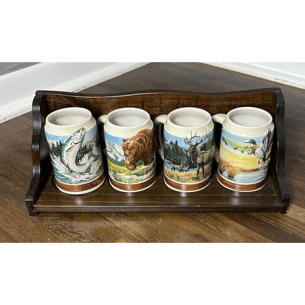 Budweiser 1988 Field & Stream/budweiser W/ Wildlife Series W/display Shelf
